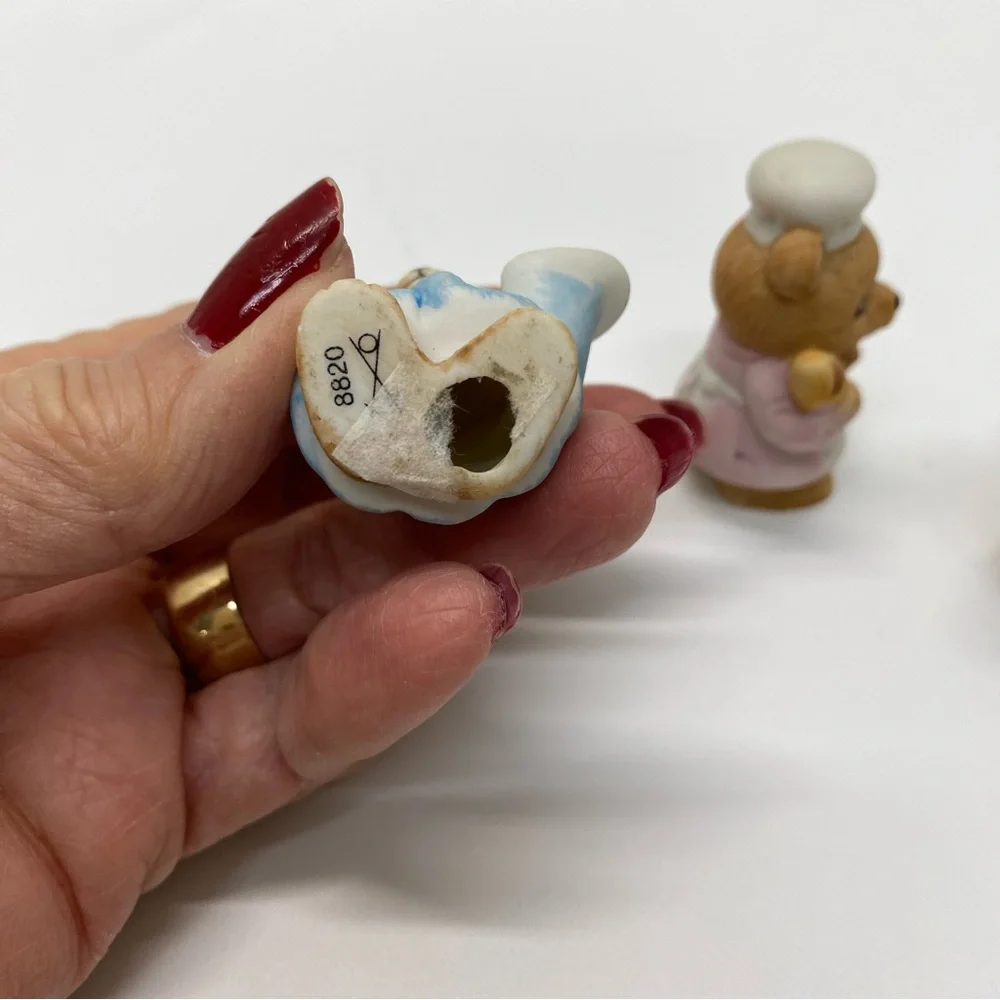 Homco Vintage Bears 3 Career Professional Artist Baker Shoe Cobbler Figurines